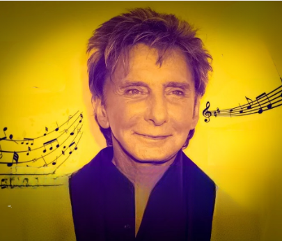 Barry Manilow portrait black background